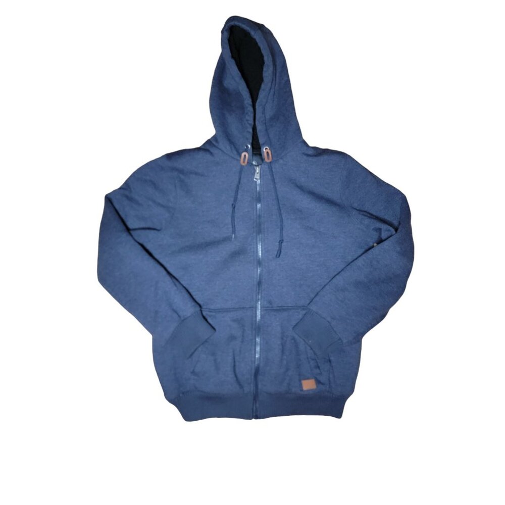 Buffalo By David Bitton Mens Sherpa Lined Full Zip Hoodie XL Navy 60% Cotton 40%